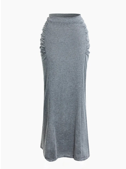 Sexy Bodycon Skirt + Sleeveless Long Top Two-Piece Set Women's Summer Simple Solid Color