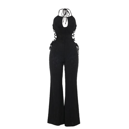 Hot girl slim fit sexy waist hollow jumpsuit
