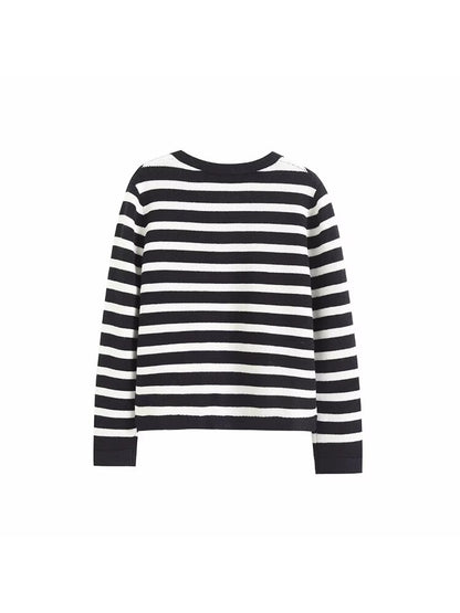 TRAF Women Skirt Sets Fashion Striped Knitted Cardigan Sweater+Mini Skirts Long Sleeve Casual Female clothing 2 pieces set