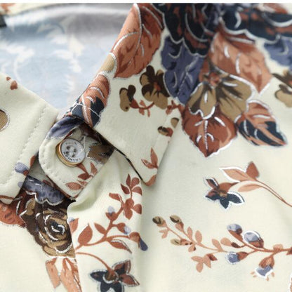 High quality silk cotton men's shirt summer fashion printed casual shirt short sleeve slim business men's shirt  size M-7XL