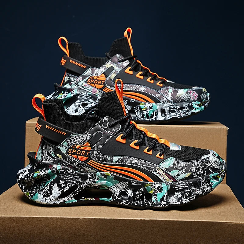 Bedrukte herensneakers van hoge kwaliteit