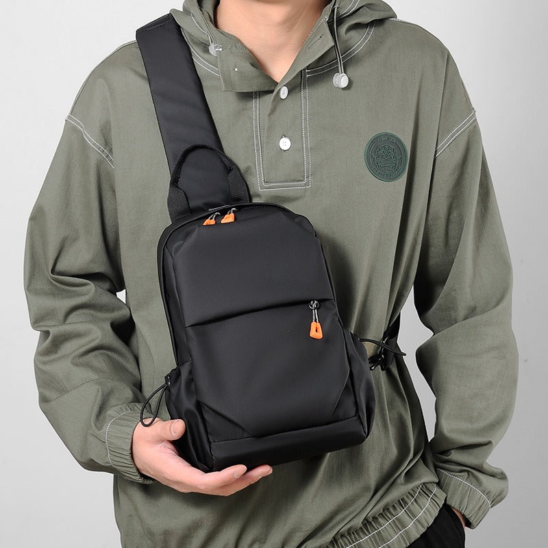 Modieuze multifunctionele heren PU-leren crossbodytas met USB-oplader