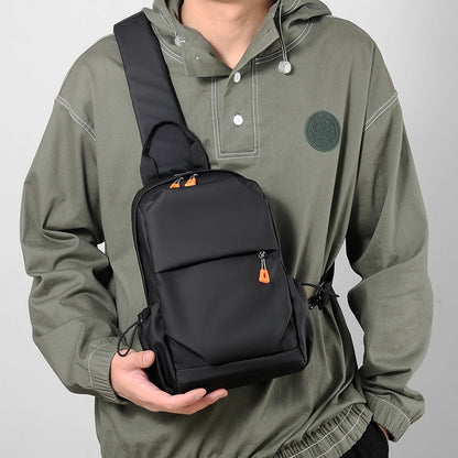 Modieuze multifunctionele heren PU-leren crossbodytas met USB-oplader