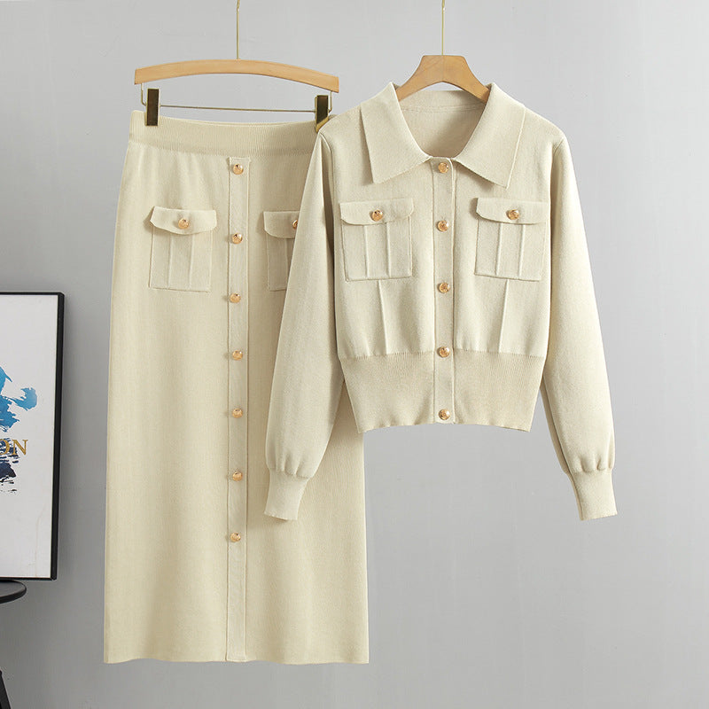 Frans gebreid pak van topkwaliteit voor dames