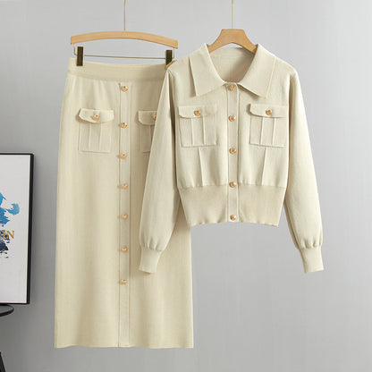 Frans gebreid pak van topkwaliteit voor dames