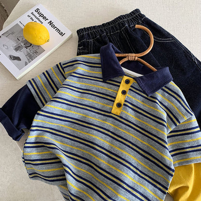 Children's Long Sleeve T-Shirt SPolo Collar Basic Top