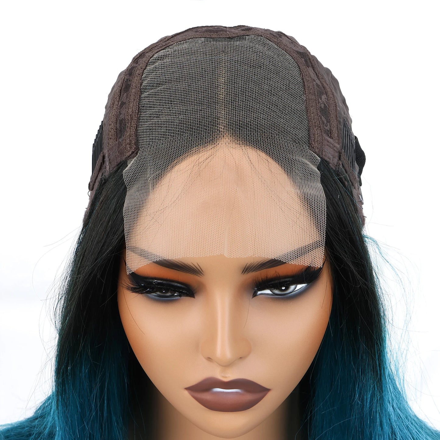 4x4 Lace Closure korte bobpruik van echt haar T1B/groen