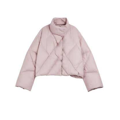 High-end staande kraag eendendons korte jas