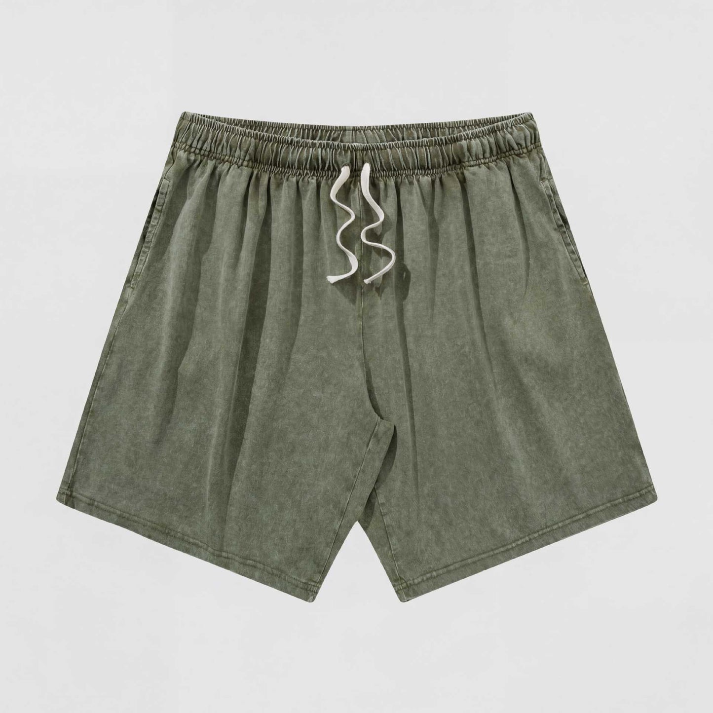 Men's Vintage Washed Cotton Shorts Set