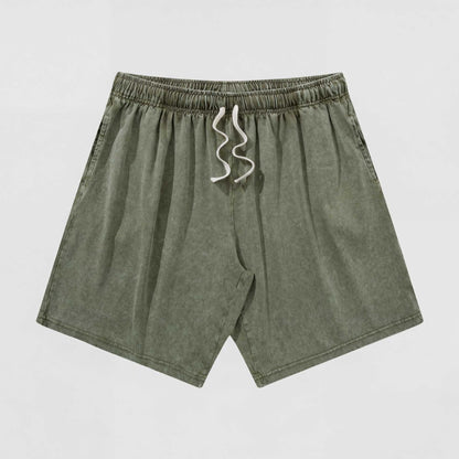 Men's Vintage Washed Cotton Shorts Set