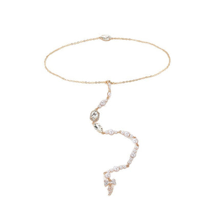 Elegant Geometric Body Chain with Rhinestone Accents