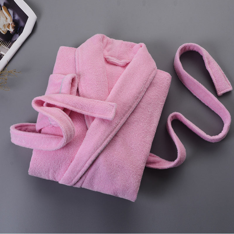 Winter thick pure cotton bathrobe