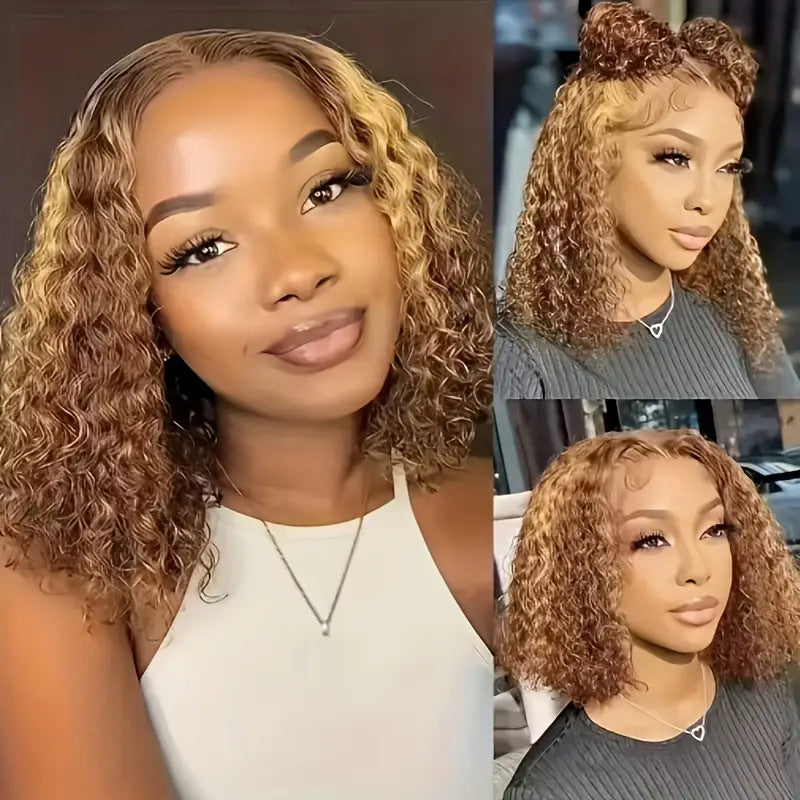Synthetic curly front lace wig 14 inch