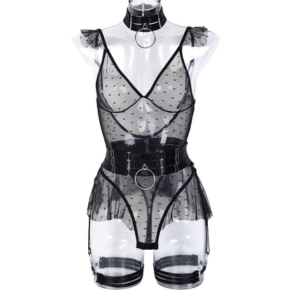 Mesh See Through Body Shaping Jumpsuit