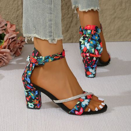 Side Hollow Stiletto High Heel Sandals