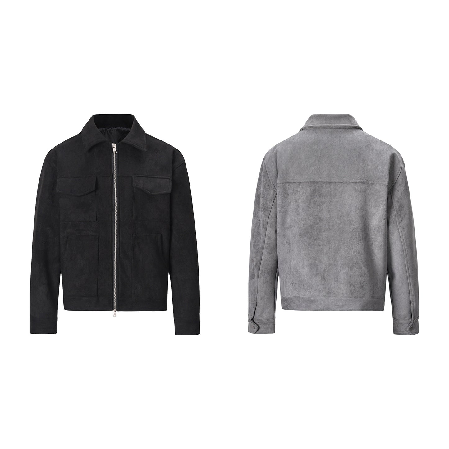 Mens Vintage Suede Lapel Casual Jacket