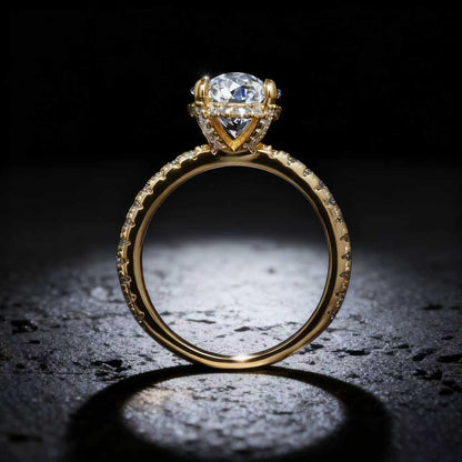 Oval Moissanite Ring Light Luxury Wedding Ring for Women