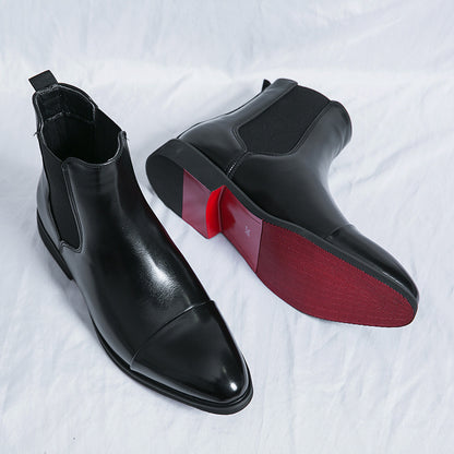 Men's boots - English style casual Chelsea boots - high-top leather shoes