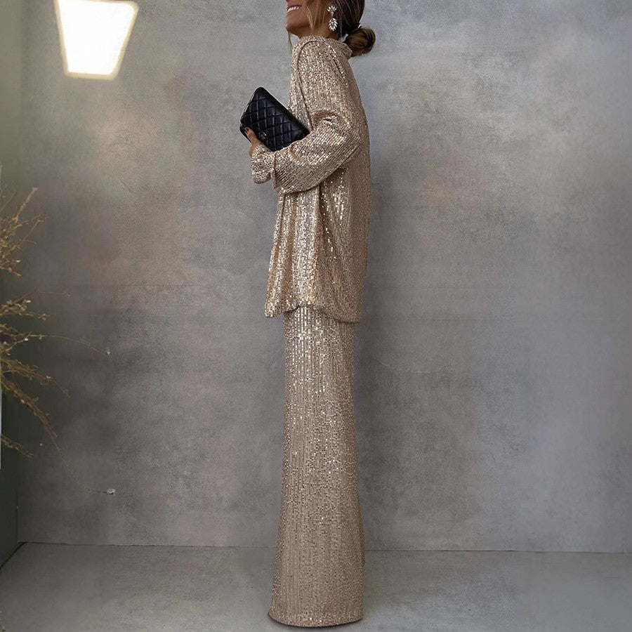 Tweedelig pailletten pak/ of los