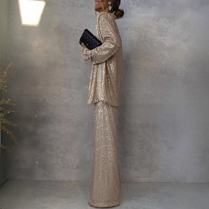 Tweedelig pailletten pak/ of los