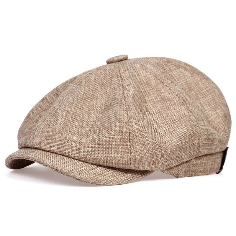 Linen Adjustable Beret Hat Vintage Style