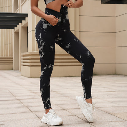 High Waist Tie-Dye Seamless Yoga Pants