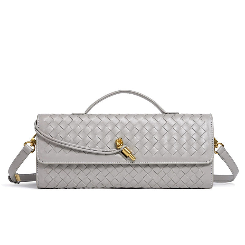 Soft Handmade Woven PU Leather Organ Crossbody Bag