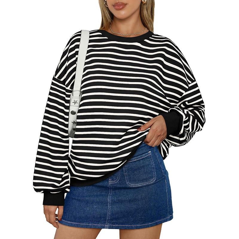 Oversized Striped Long Sleeve Dress