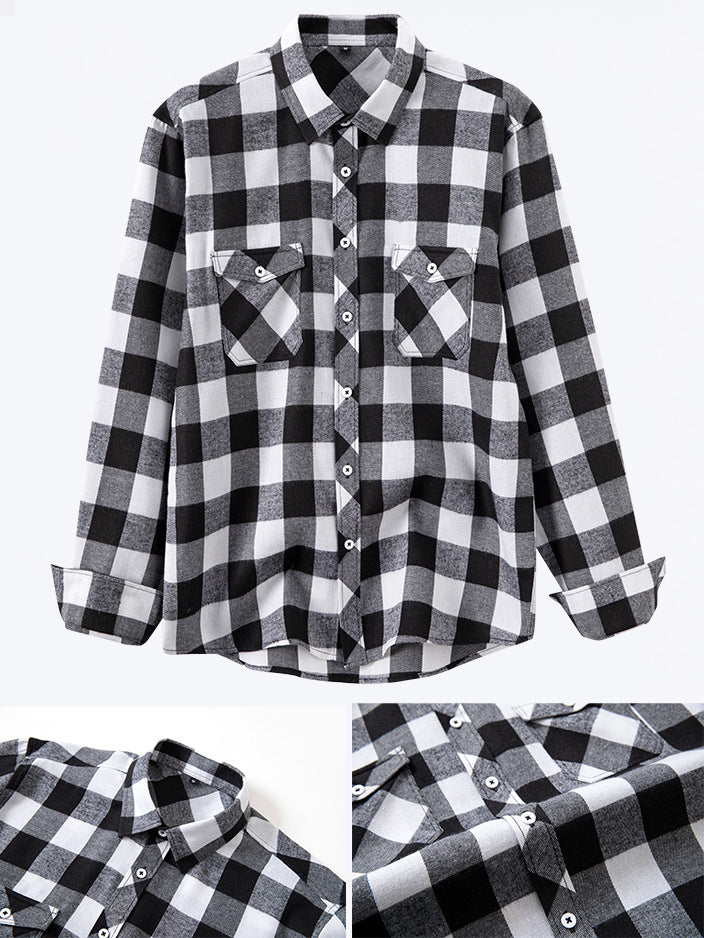 Classic Plaid Long Sleeve Shirt for Men