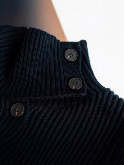 Womens High Neck Knitted Cardigan