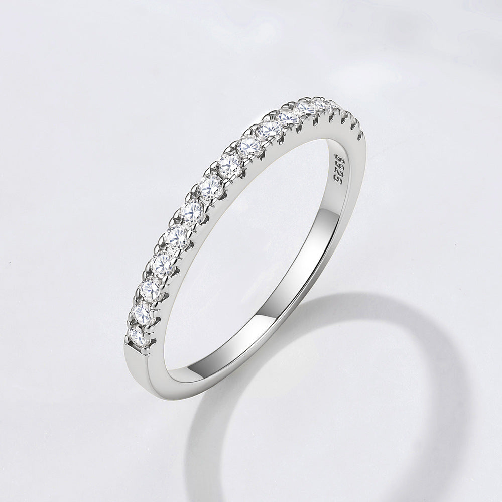Zircon Ice Flower Cut Oval Ring Stackable Ring for Women