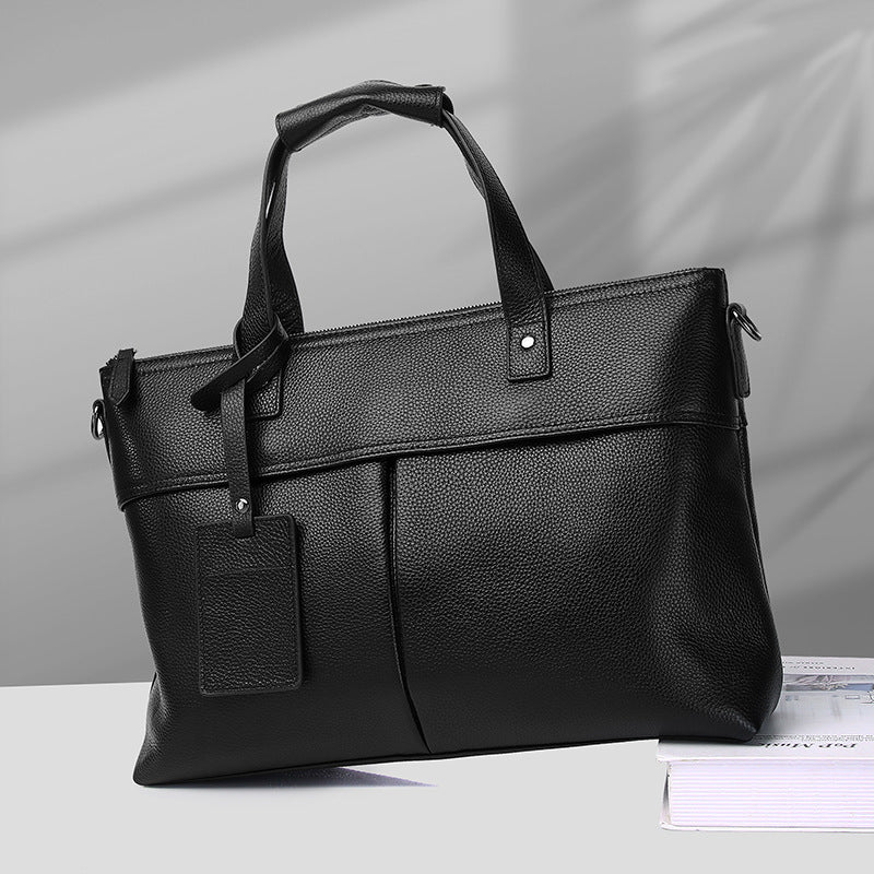 Men's Top Layer Cowhide Business Briefcase Laptop Bag
