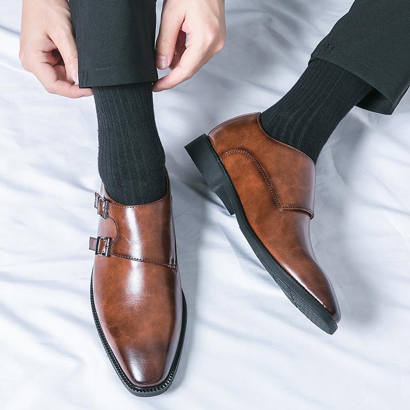 Classic Buckle Leather Formal Shoes for Men