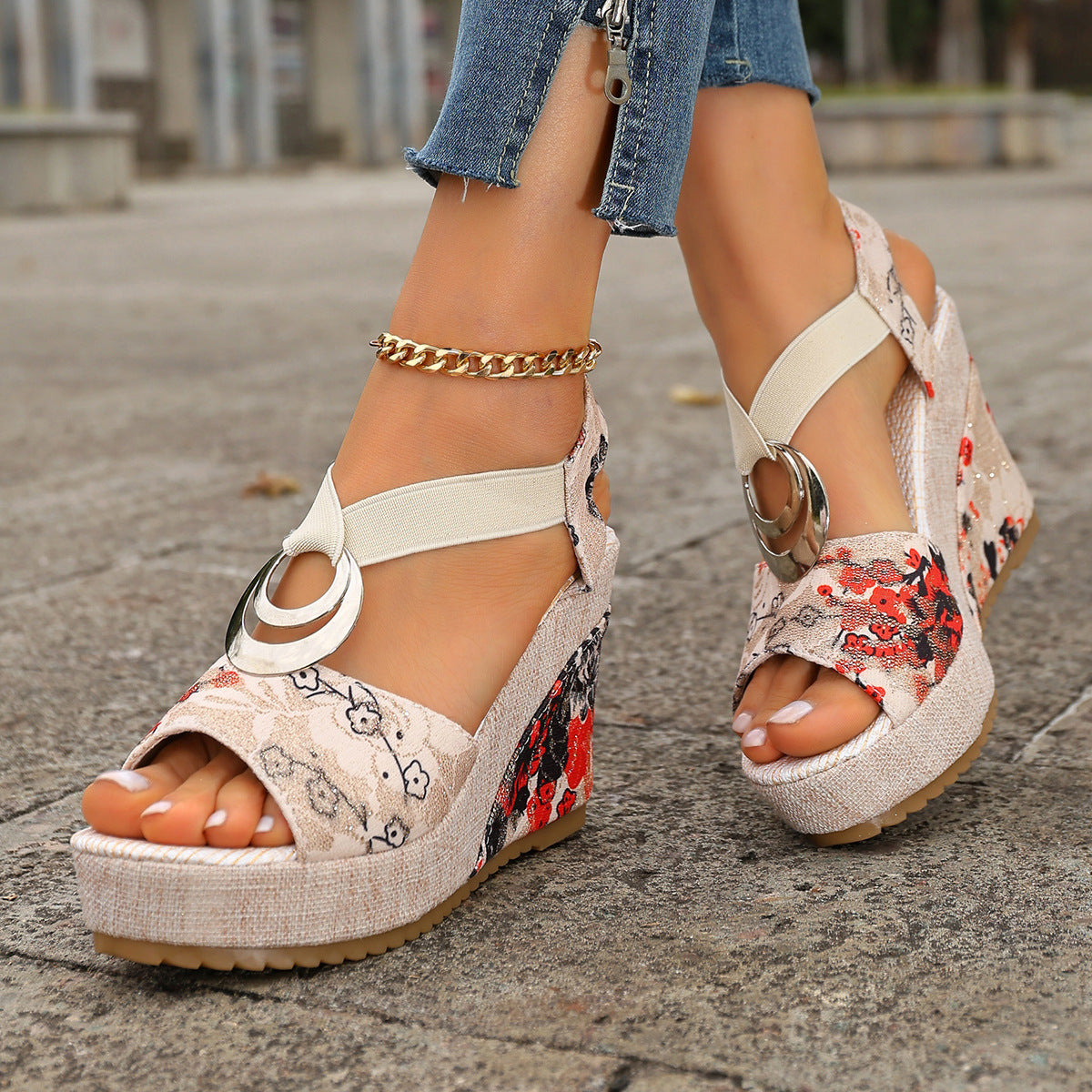 Wedge Heel Platform Sandals