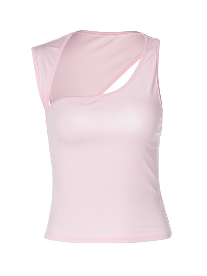Irregular-neck vest top