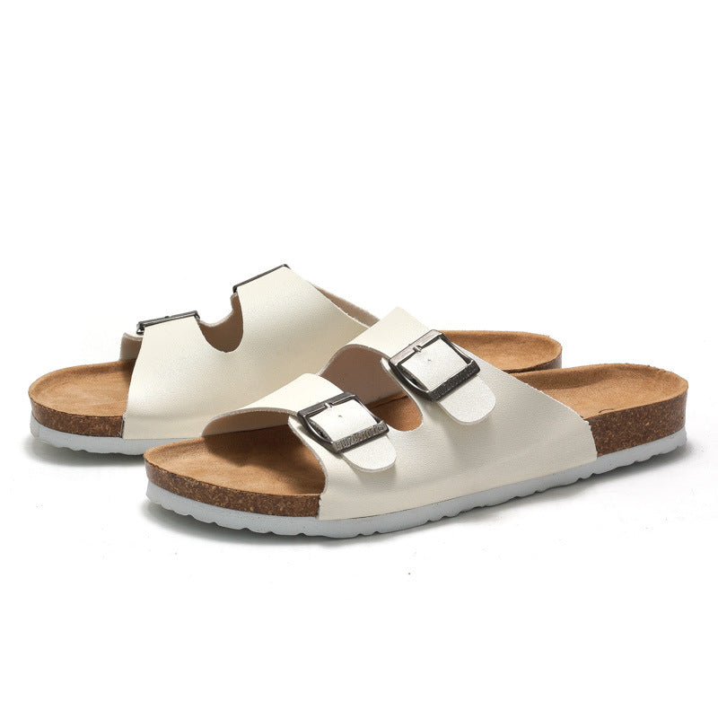 Kurken strandsandalen met gespen voor heren