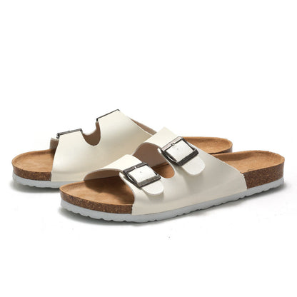 Kurken strandsandalen met gespen voor heren