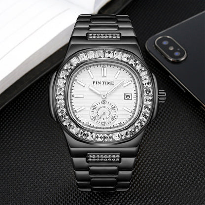 Mens Diamond Accent Quartz Watch