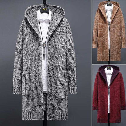 Mens Hooded Knit Cardigan