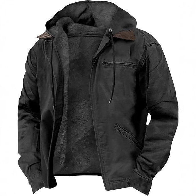 Men's Fleece Lined Hooded Jacket