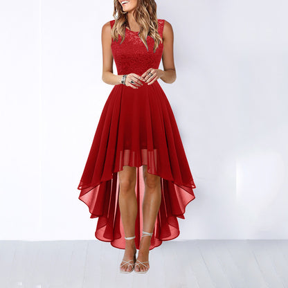 Lace Hollow-Out Chiffon Dress