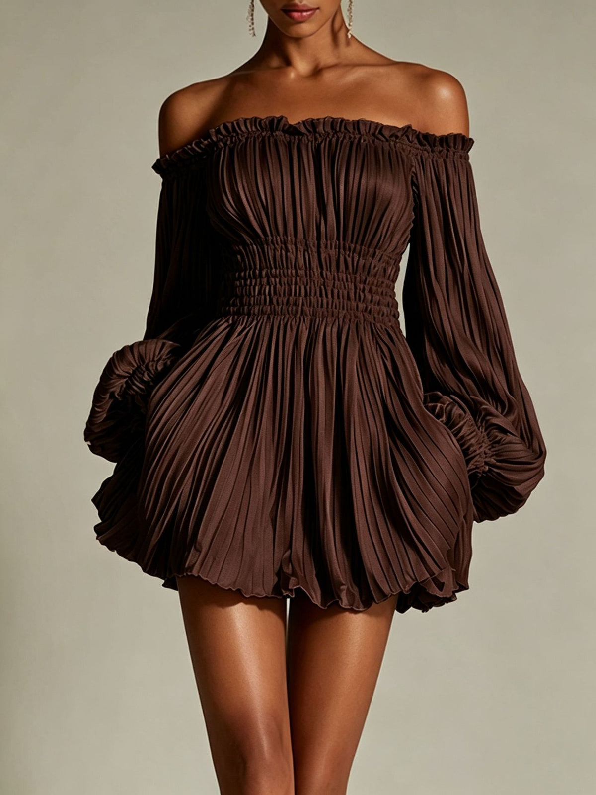 Off-Shoulder Ruched Waist Dress