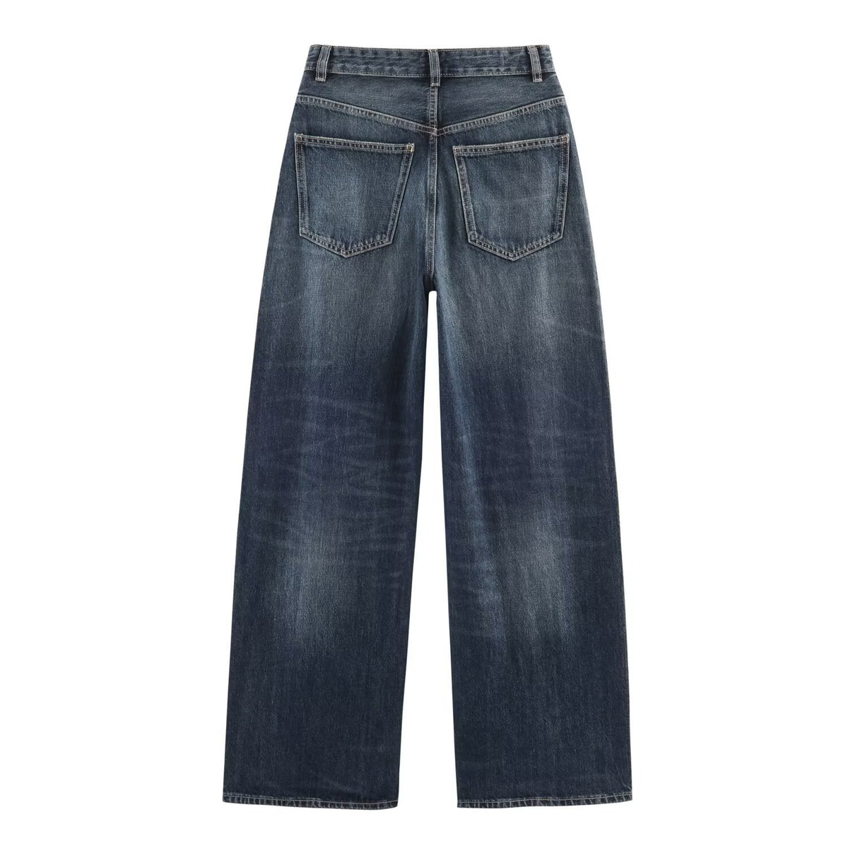 Women's High-Waist Wide-Leg Casual Denim Jeans
