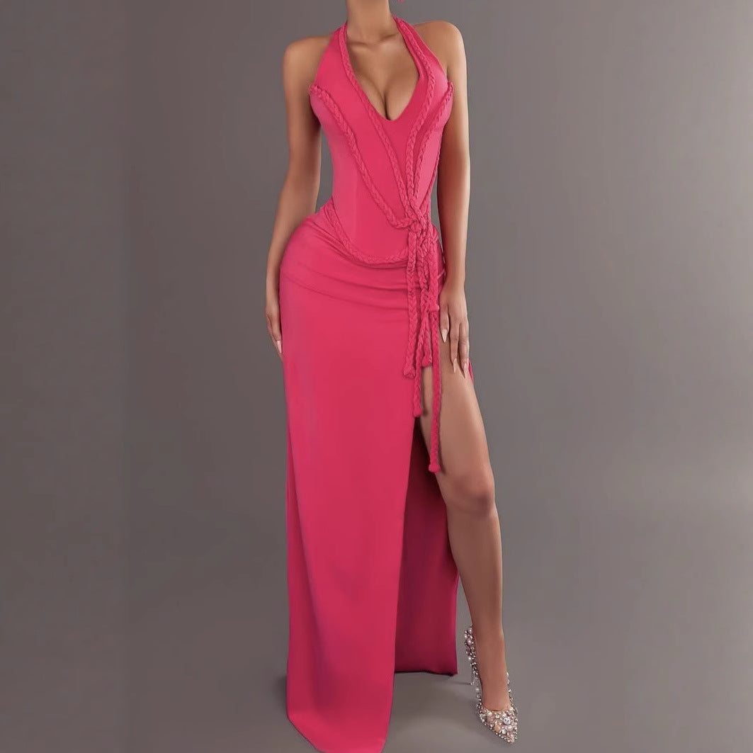 Party Hollow Out Backless Long Bandage Dress