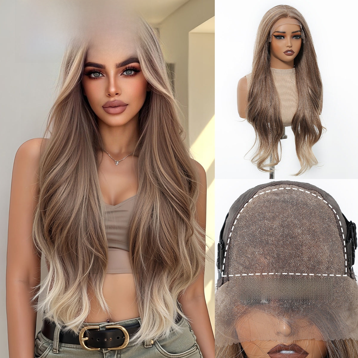 Lace Front Wig Japanese Silk Long Curly Hair