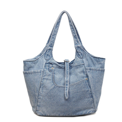 Ladies' Large Capacity Denim Shoulder Bag