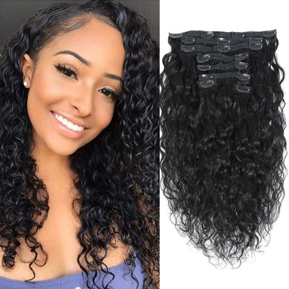 Clip-in Human Hair Extensions with Double Weft