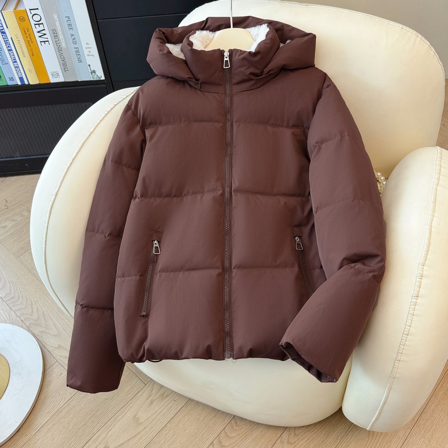 Womens Winter Hooded Short Puffer Jacket