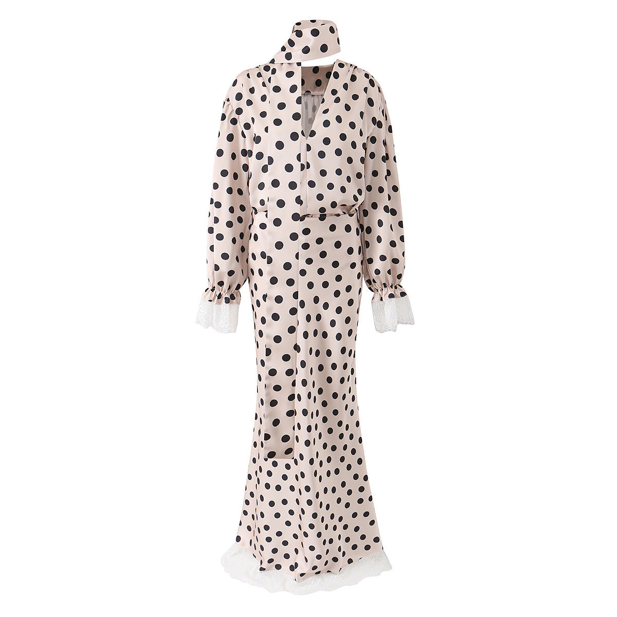 Polka Dot V-Neck Dress Set