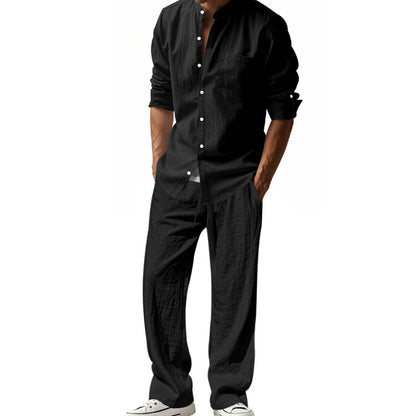 Men's Linen Casual Shirt and Pants Set